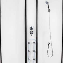 Гидромассажный бокс Lidz Majatek SBM100x100.BLA.HIGH.TR, стекло прозрачное 5 мм