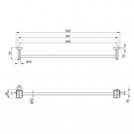 Полотенцедержатель Qtap Liberty BLM 1124