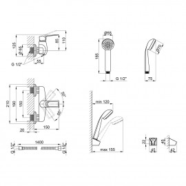 Смеситель для душа SW GFE-Hansberg 010