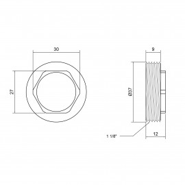 Гайка для картриджа Lidz (CRM) 46 03 001 35 35 мм