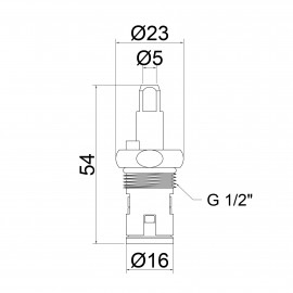 Кран-букса Lidz (BRA) 53 01 030 00 керамика 1/2