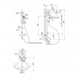 Душевая система Lidz (NKS) 12 32 1004