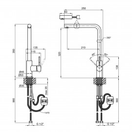 Смеситель для кухни Lidz (NKS) 12 32 015FL-13 с выдвижным изливом
