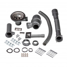 Набор 3 в 1 Qtap кухонная мойка DH6050 3.0/1.2 мм Satin + сушилка + дозатор для моющего средства