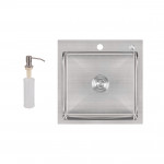 Набор 2 в 1 Lidz кухонная мойка H5050 3.0/1.0 мм Brush + дозатор для моющего средства