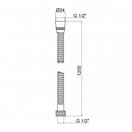Шланг для душа Lidz (CRM) 50 07 120 00 1,20 м
