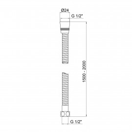 Шланг для душа Lidz (CRM) 50 13 150 00 1,50-2,20 м