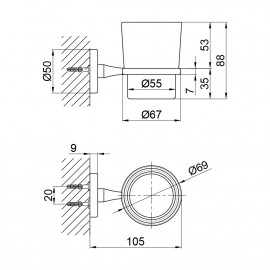 Стакан настенный SW 22-103CRM