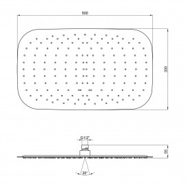 Лейка для верхнего душа Qtap Hlavova S500N1ZWW