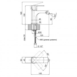 Смеситель для биде Qtap Lipno 2023101CB