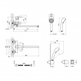 Смеситель для ванны Qtap Alza 3251104C
