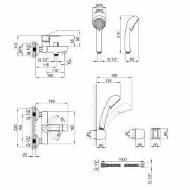 Смеситель для ванны Qtap Alza 3051104GC