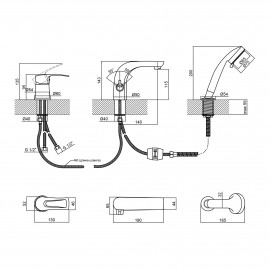 Смеситель на борт для ванны Qtap Stenava 33104OGC