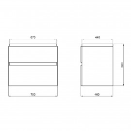 Тумба подвесная Qtap Albatross 710х725х460 White QT0174TP700DW