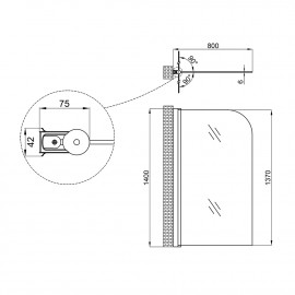 Штора на ванну Lidz Brama SS80x140L.CRM.TR стекло прозрачное 6 мм, левая