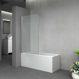 Штора на ванну Lidz Brama SS80x140L.CRM.TR стекло прозрачное 6 мм, левая