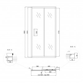 Душевая дверь в нишу Lidz Zycie SD90x185.CRM.TR, стекло прозрачное 5 мм