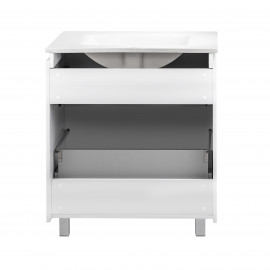 Комплект Qtap Albatross 710х825х460 White тумба напольная + раковина врезная QT0171TN700D3070CW