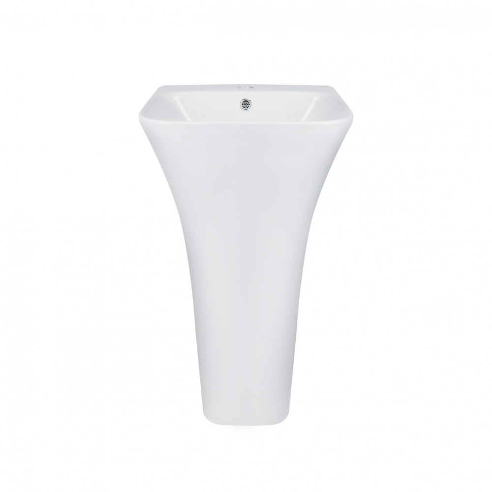 Раковина напольная моноблок Qtap Crow 450x435x835 White с донным клапаном QT0511G315W