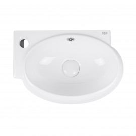 Раковина Qtap Leo 430x290x140 White с донным клапаном QT11115011LW