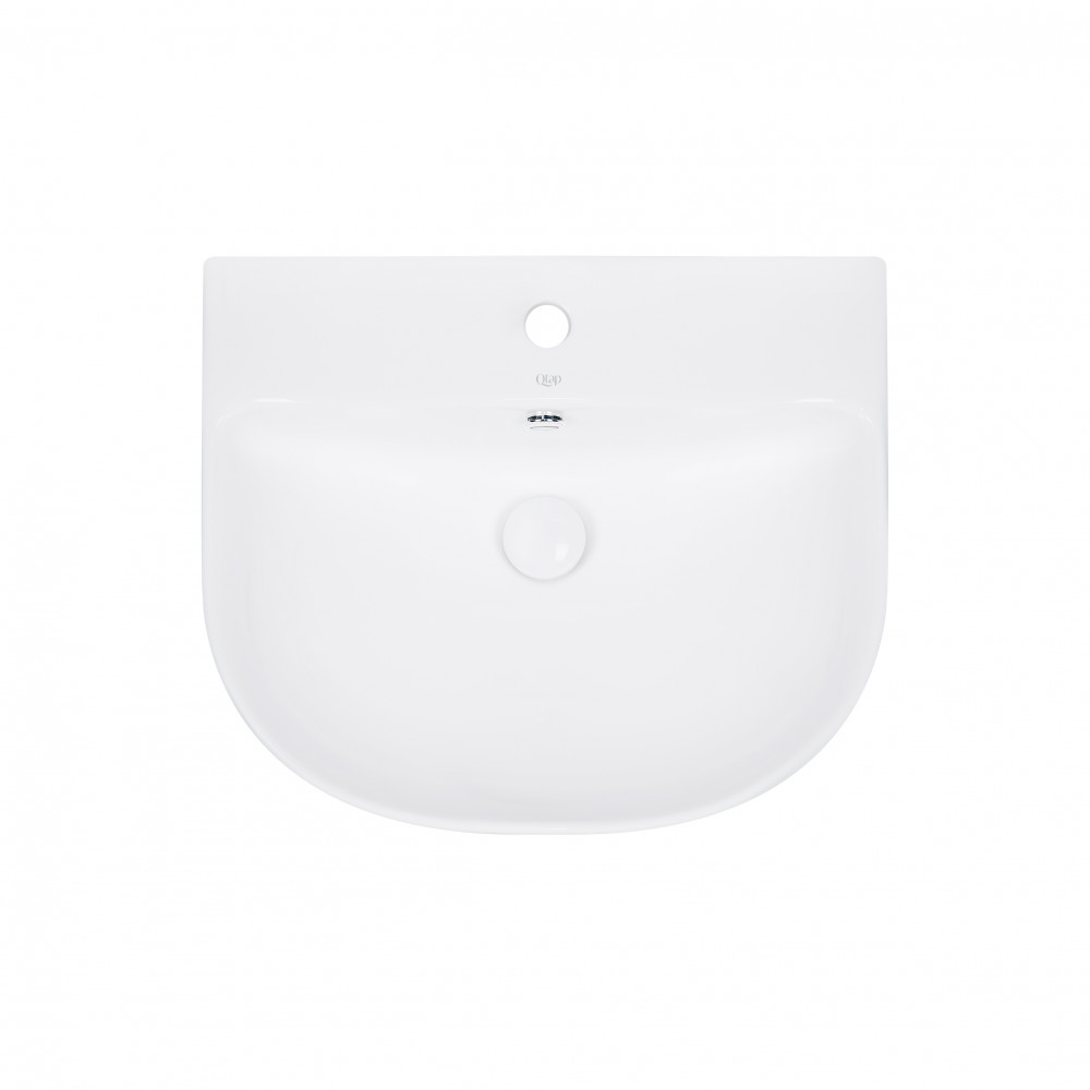 Раковина подвесная моноблок Qtap Leo 540х450х430 White с донным клапаном QT111101GW
