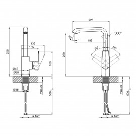 Смеситель для кухни Qtap Zelnava 9050101FG