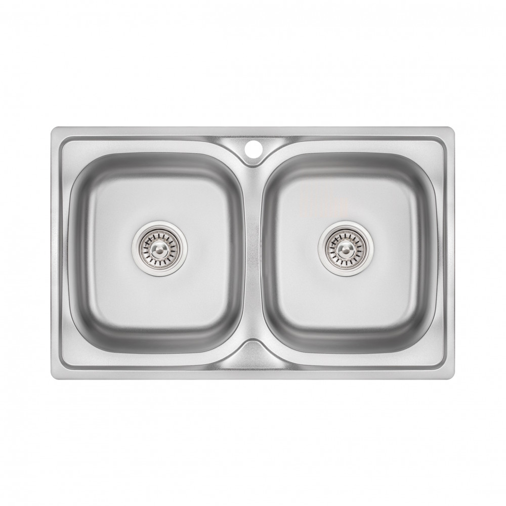 Кухонная мойка с двумя чашами Lidz 7948 0,8 мм Micro Decor (LIDZ7948MDEC08)