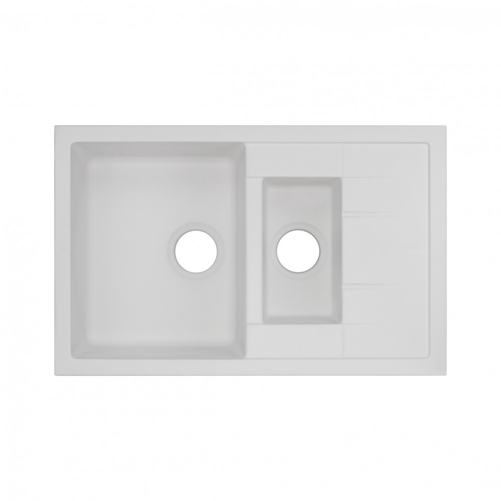 Кухонная мойка с дополнительной чашей Qtap CS 7648 White (QT7648WHI650)