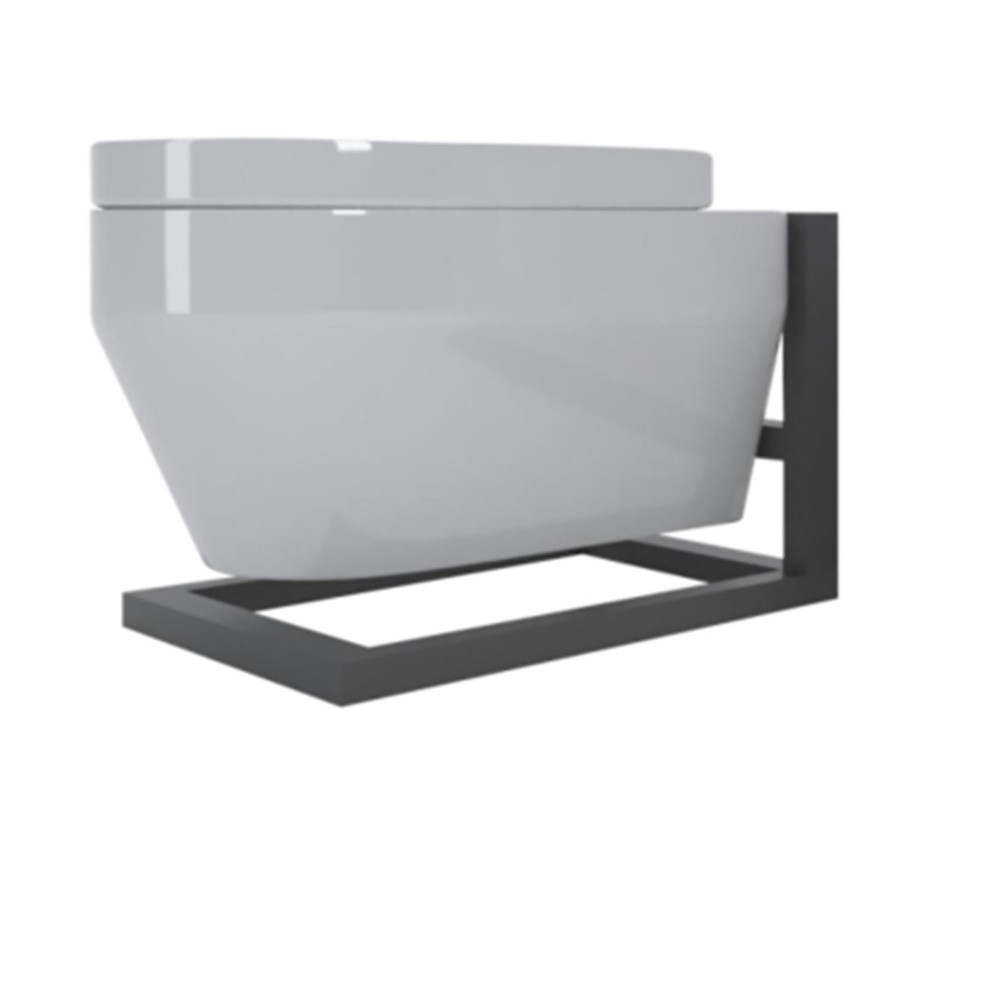 Стенд Qtap для подвесного унитаза 350х350х400 мм, черный (комплект)