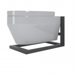 Стенд Qtap для подвесного унитаза 350х350х400 мм, черный (комплект)
