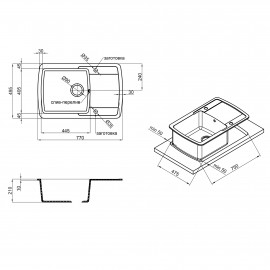 Кухонная мойка Lidz 770х490/200 STO-10 (LIDZSTO10770490200)