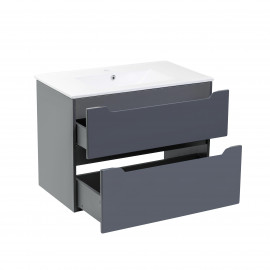 Комплект Qtap Scorpio 810х585х460 Graphite тумба подвесная +  раковина врезная QT1472TPВ8023080CG