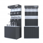 Стенд Qtap під змішувачі premium 2300x1000x600 мм, LED підсвічування, графіт + сірий (комплект)