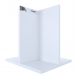 Стенд Lidz для душкабин 4-х секционный 2400х2100х2100 мм, белый (комплект)