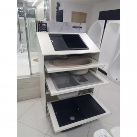 Стенд Lidz для композитных моек на 5 шт. 1620х1000х600 мм, белый (комплект)