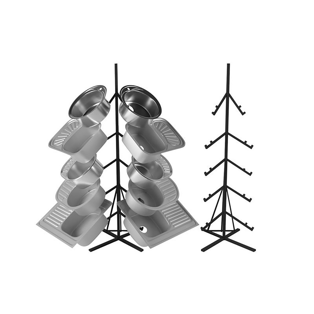 Стенд Lidz для нержавеющих моек на 10 шт. 2000х750х750 мм, черный (комплект)