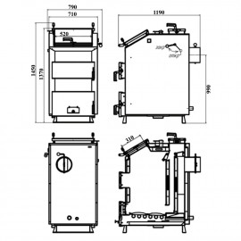 Котел твердотопливный стальной Thermo Alliance Vulcan Up VUSFW 35