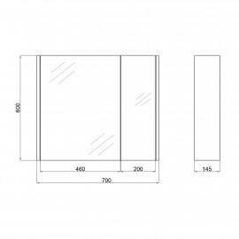 Зеркальный шкаф подвесной Qtap Scorpio 700х600х145 White QT1477ZP701W