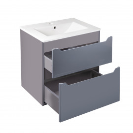 Комплект Qtap Scorpio 605х585х460 Graphite тумба подвесная + раковина врезная QT1472TPВ6023060CG