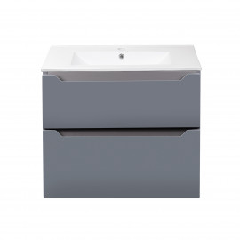 Комплект Qtap Scorpio 710х585х460 Graphite тумба подвесная + раковина врезная QT1472TPВ7023070CG