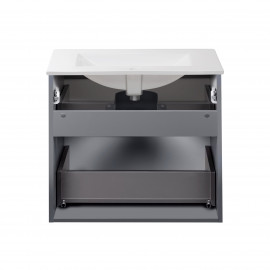 Комплект Qtap Scorpio 710х585х460 Graphite тумба подвесная + раковина врезная QT1472TPВ7023070CG