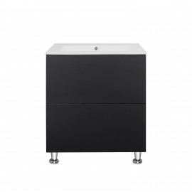 Комплект Qtap Tern 600х725х437 Matt black тумба напольная + раковина врезная QT1771TNL6023060CMB