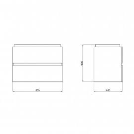 Тумба подвесная Qtap Albatross 810х725х460 White QT0174TP800DW