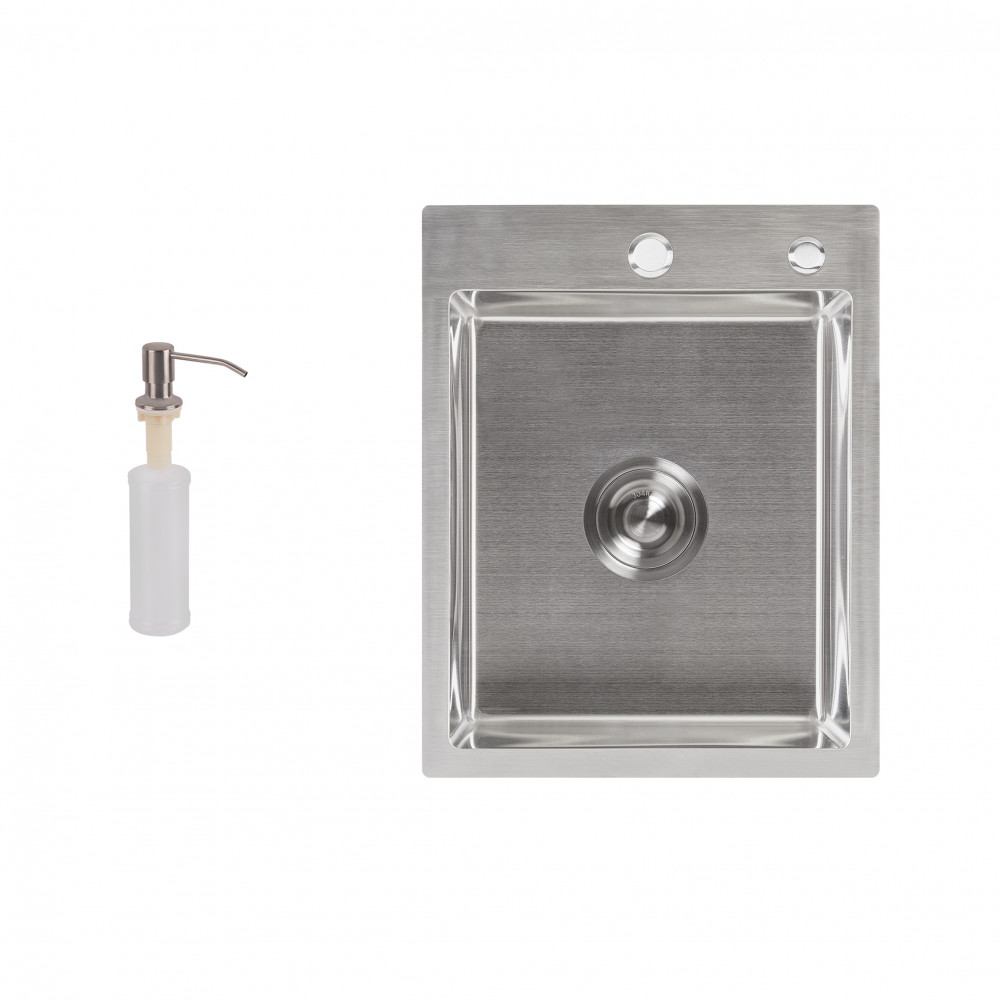 Набор 2 в 1 Lidz кухонная мойка H6050 3.0/0.8 мм Brush + дозатор для моющего средства