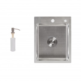 Набор 2 в 1 Lidz кухонная мойка H6050 3.0/0.8 мм Brush + дозатор для моющего средства