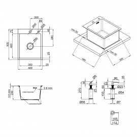 Набор 2 в 1 Lidz кухонная мойка H6050 3.0/0.8 мм Brush + дозатор для моющего средства