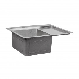 Набор 2 в 1 Lidz кухонная мойка H6350L 3.0/0.8 мм Brush + дозатор для моющего средства