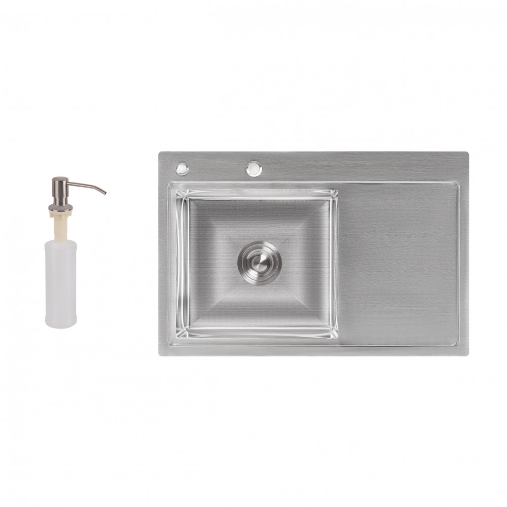 Набор 2 в 1 Lidz кухонная мойка H7851L 3.0/0.8 мм Brush + дозатор для моющего средства