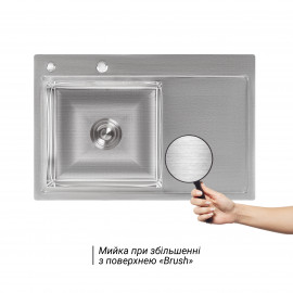 Набор 2 в 1 Lidz кухонная мойка H7851L 3.0/0.8 мм Brush + дозатор для моющего средства