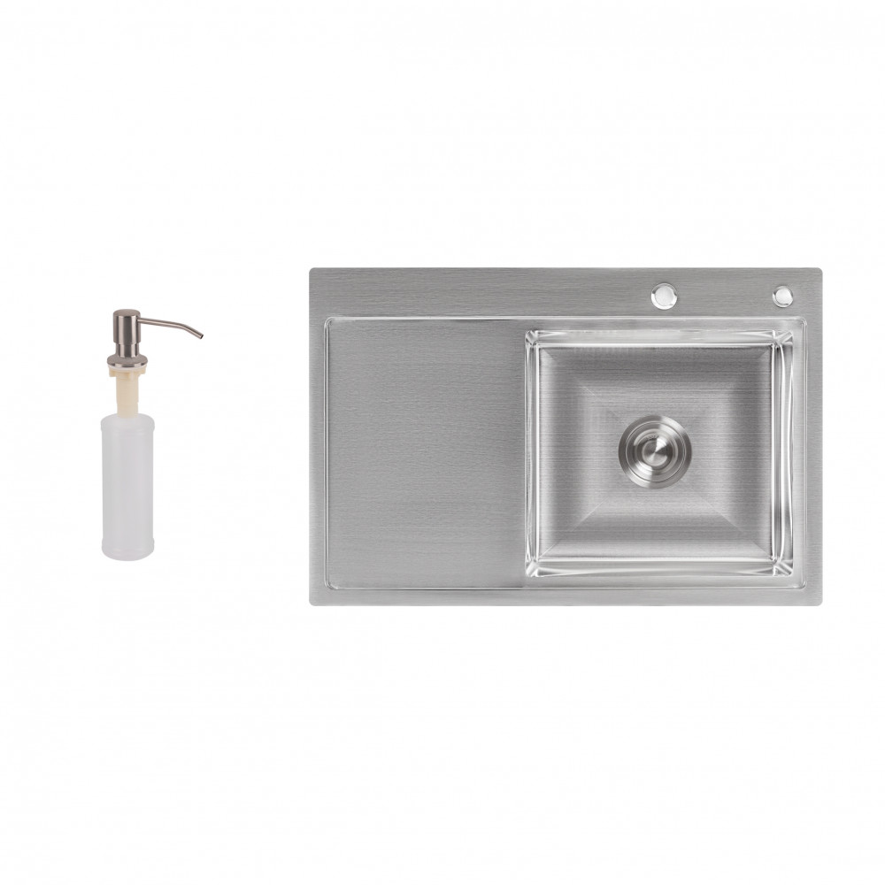 Набор 2 в 1 Lidz кухонная мойка H7851R 3.0/0.8 мм Brush + дозатор для моющего средства